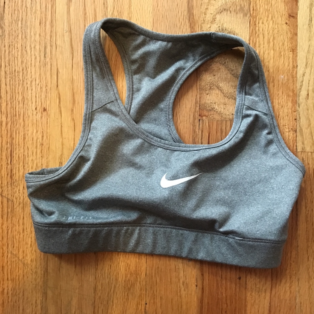 Nike swoosh sports bra (grey) (small)